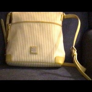 Dooney & Bourke Yellow/White Striped Handbag!